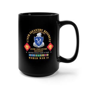 Black Mug 15oz - 179th Infantry Regiment - Tomahawks - DUI  - 45th ID - WWII w EUR SVC X 300