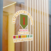 Load image into Gallery viewer, Kiss-Cut Vinyl Decals - Army - SSI - 1st Infantry Division - Big Red One - Vietnam Veteran w VN SVC Bar X 300
