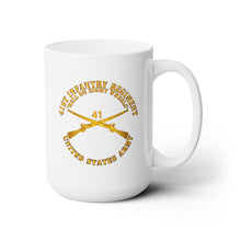 Load image into Gallery viewer, White Ceramic Mug 15oz - Army - 41st Infantry - Hell on 8 Wheels w Infantry Br
