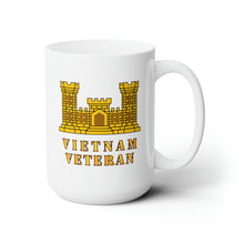 Load image into Gallery viewer, White Ceramic Mug 15oz - Army - Engineer Branch - Vietnam Veteran
