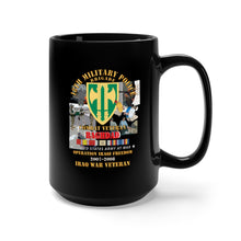 Load image into Gallery viewer, Black Mug 15oz - Army - 18th MP Bde - Iraq Vet w Baghdad OIF 2007 2008 Iraq SVC Ribbons
