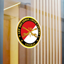 Load image into Gallery viewer, Kiss-Cut Vinyl Decals - Army - 1st Squadron, 180th Cavalry Branch Veteran - Red - White X 300
