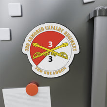 Load image into Gallery viewer, Die-Cut Magnets -SSI -Army - 3rd Squadron - 3rd Armored Cavalry Regiment with Text X 300
