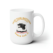Load image into Gallery viewer, White Ceramic Mug 15oz - Army - 761st Tank Battalion - Black Panthers - WWII
