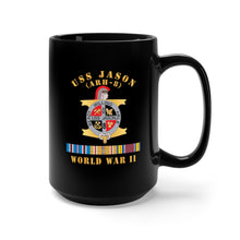 Load image into Gallery viewer, Black Mug 15oz - Navy - USS Jason (ARH-8) - WWII w  PAC SVC X 300
