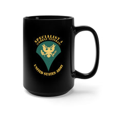 Load image into Gallery viewer, Black Mug 15oz - Army - Enlisted - SPC 4 - Specialist 4  - Std - Combat Veteran X 300
