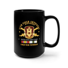 Load image into Gallery viewer, Black Mug 15oz - Army - 37th Field Artillery Battalion - DUI - Artillery Branch - Cold War Veteran COLD SVC X 300
