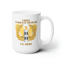 Load image into Gallery viewer, White Ceramic Mug 15oz - Army - Emblem - Warrant Officer - CW2
