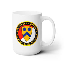 Load image into Gallery viewer, White Ceramic Mug 15oz - Army - 2nd Cavalry Division - Fort Clark TX
