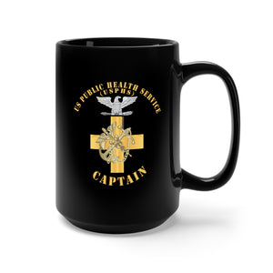 Black Mug 15oz - USPHS - USPHS - Insignia - Captain - Cpt X 300