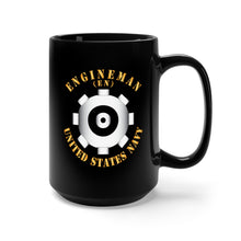 Load image into Gallery viewer, Black Mug 15oz - Navy - Rate - Engineman x 300
