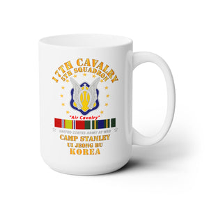 White Mug 15oz -Army - 5th Squadron 17th Cavalry - Air Cav - Camp Stanley  Korea w KDSM SVC