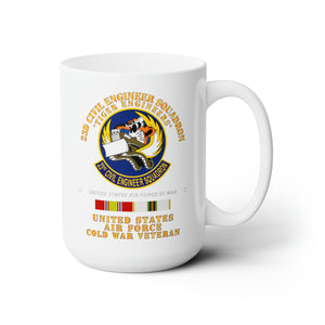 White Ceramic Mug 15oz - USAF - 23d Civil Engineer Squadron - Tiger Engineers - Cold War Vet w COLD SVC