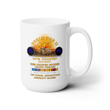 Load image into Gallery viewer, White Ceramic Mug 15oz - Army - World War II - 25th Infantry, 93rd Infantry Div w Buffalo w PACSVC
