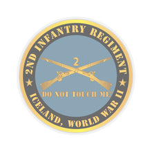 Load image into Gallery viewer, Kiss - Cut Stickers - Army - 2nd  Infantry Regiment Branch - Do Not Touch Me -  Iceland - WWII  X 300
