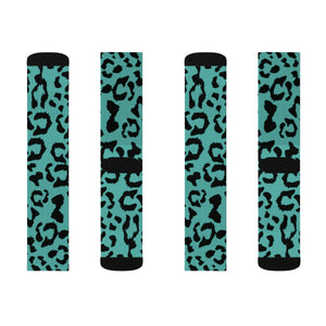 Sublimation Socks - Leopard Camouflage - Turquoise
