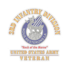 Load image into Gallery viewer, Kiss - Cut Stickers - Army - DUI - 3rd Infantry Division - Rock of the Marne - US Army Veteran X 300

