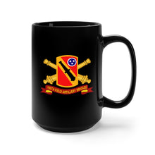 Load image into Gallery viewer, Black Mug 15oz - Army - 196th Field Artillery Brigade SSI w Br - Ribbon X 300
