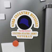 Load image into Gallery viewer, Die-Cut Magnets - Army - SSI - 93rd Infantry Division - The Blue Helmets - US Army Veteran X 300
