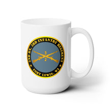 Load image into Gallery viewer, White Ceramic Mug 15oz - Army - 2nd Bn 3rd Infantry Regiment - Ft Lewis, WA w Inf Branch
