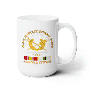 White Ceramic Mug 15oz - Army - JAG Branch w COLD SVC