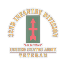 Load image into Gallery viewer, Kiss - Cut Stickers - Army - SSI - 32nd Infantry Division - Les Terribles - US Army Veteran X 300
