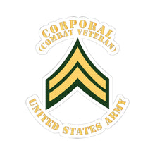Load image into Gallery viewer, Kiss-Cut Stickers - Army - Corporal - CPL - Combat Veteran - Flat X 300
