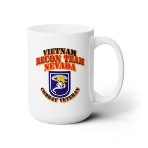 White Ceramic Mug 15oz - RECON TEAM -  Recon Team Nevada - Vietnam - Combat Vet