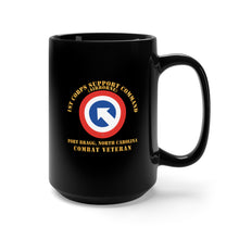 Load image into Gallery viewer, Black Mug 15oz - Army - 1st Corps Support Command (COSCOM)  - FBNC - Combat Veteran X 300
