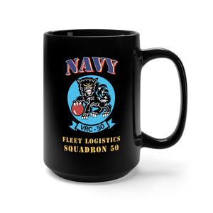 Black Mug 15oz - Big NAVY - Fleet Logistics Squadron 50 - SSI X 300