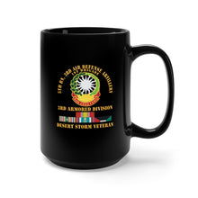 Load image into Gallery viewer, Black Mug 15oz - Army - 5th Bn, 3rd ADA - 3rd Armored Divi - Desert Storm Veteran X 300
