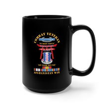 Load image into Gallery viewer, Black Mug 15oz - Army - Combat Veteran - 187th Infantry Regiment - Torii, Rakkasans, Let Valor Not Fail, English, Latin w CIB w AFGHAN SVC X 300
