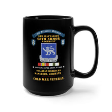 Load image into Gallery viewer, Black Mug 15oz - 8th Infantry Division Scroll - 5th Bn 68th Armor Regiment - Sullivan Barracks, Mannheim Germany - Cold War Vet
