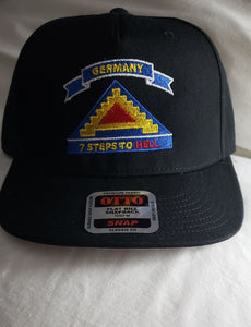 Baseball Cap Embroidery - 7th United States Army w 7 Steps Hell w Scroll