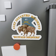 Load image into Gallery viewer, Die-Cut Magnets - Army - 41st Infantry Regiment - Buffalo Soldiers w 41st Inf Guidon X 300
