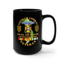 Load image into Gallery viewer, Black Mug 15oz - Vietnam Combat Infantry Veteran w 2nd Bn 2nd Inf 1st Inf Div SSI
