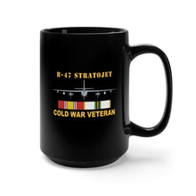 Load image into Gallery viewer, Black Mug 15oz - Airplane - B-47 Stratojet Bomber - Front - Cold War Veteran w COLD SVC X 300
