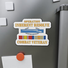 Load image into Gallery viewer, Die-Cut Magnets - Army -  Opn Inherent Resolve (OIR) SVC Bar  w CIB - Combat Veteran X 300

