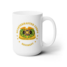 Load image into Gallery viewer, White Ceramic Mug 15oz - Army - Quartermaster Corps Regiment
