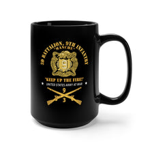 Load image into Gallery viewer, Black Mug 15oz - Army - 3d Bn 9th Infantry Regiment - DUI - Army At War w IN Branch
