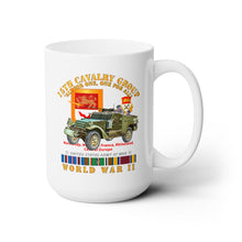 Load image into Gallery viewer, White Ceramic Mug 15oz - Army - 15th Cavalry Group - One for All - w Armored Scout Car w SSI WWII  EU SVC
