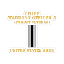 Load image into Gallery viewer, Kiss-Cut Stickers - Army - Chief Warrant Officer 5 - CW05 - Combat Veteran - Flat - X 300
