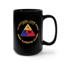 Load image into Gallery viewer, Black Mug 15oz - 1st Battalion, 110th Armored Regiment - SSI - Above Equal - ARNG X 300
