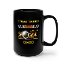 Load image into Gallery viewer, Black Mug 15oz - Total Eclipse - 2024 - I was There w Yellow Outline - OHIO
