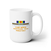 Load image into Gallery viewer, White Ceramic Mug 15oz - Army - Camp Bowie, Brownwood, TX  w SVC WWI X 300
