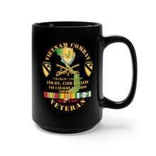 Load image into Gallery viewer, Black Mug 15oz - Army - Vietnam Combat Cavalry Veteran w C Company 2nd Bn 12th Cav DUI - 1st Cav Div X 3000
