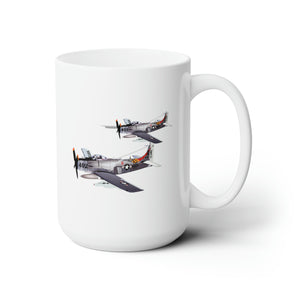 White Ceramic Mug 15oz - Navy - Douglas A-6 Skyraider Pair