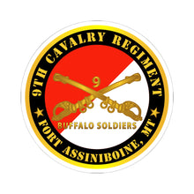 Load image into Gallery viewer, Kiss-Cut Stickers - Army - 9th Cavalry Regiment - Fort Assiniboine,  MT - Buffalo Soldiers w Cav Branch
