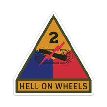 Load image into Gallery viewer, Kiss-Cut Stickers - SSI - 2nd Armored Division w Name Tape
