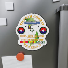 Load image into Gallery viewer, Die-Cut Magnets - Army - Vietnam Combat Infantry Veteran w 2nd Bn 47th Inf  (Mech) - 9th ID SSI

